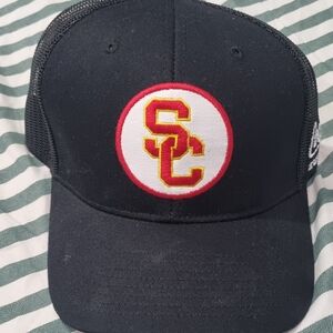 Black USC Circle Logo Trucker Hat
